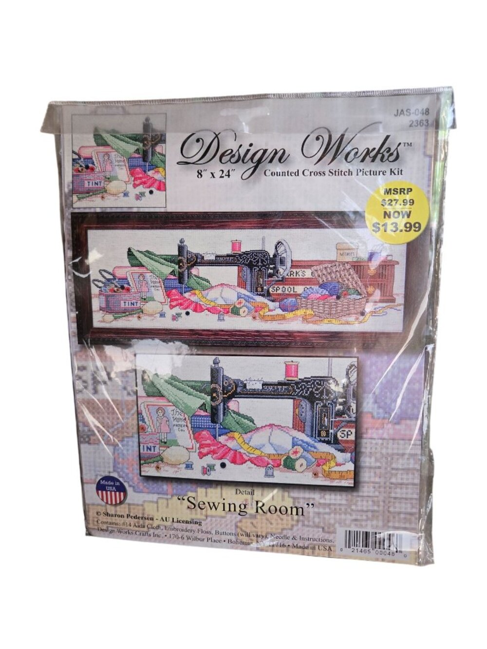 Design Works Sewing Room Counted Cross Stitch Kit #2363 NIP 8"x24"